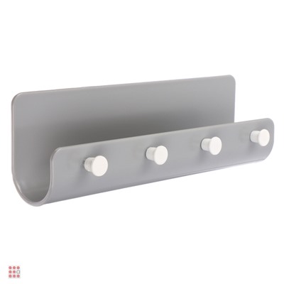 VETTA  Планка с крючками, самоклеящаяся, 4 крючка, 21,5х6,5х5 см