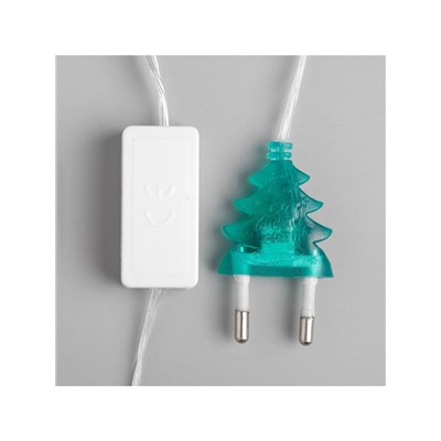 Гирлянда «Нить» 5 м с насадками «Шарики белые», IP20, прозрачная нить, 20 LED, свечение мульти (RG/RB), мигание, 220 В