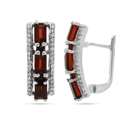 Серьги из серебра гранат, Сингапур
