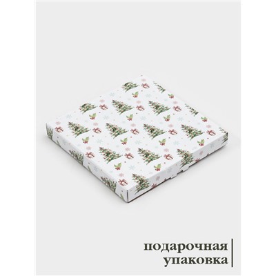 Блюдо новогоднее сервировочное Доляна «Снегири на ветке», d=19 см, стекло, голубое