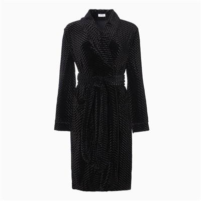 Халат домашний женский KAFTAN «Бархат», размер 40, чёрный