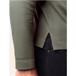 Поло из фактурного трикотажа с застежкой на молнию