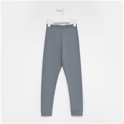 Легинсы термо для девочки, серо-голубые, рост 140-146 см
