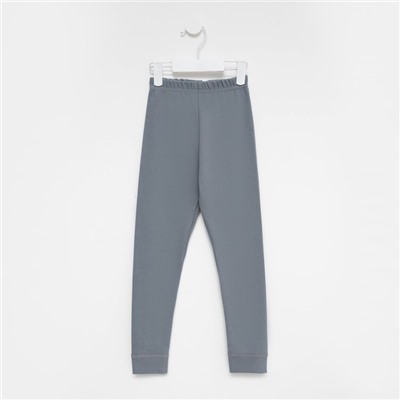 Легинсы термо для девочки, серо-голубые, рост 140-146 см