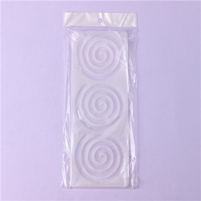 Форма для шоколада «Спираль», силикон, 3 ячейки, 24.5×9×0.3 см, прозрачная