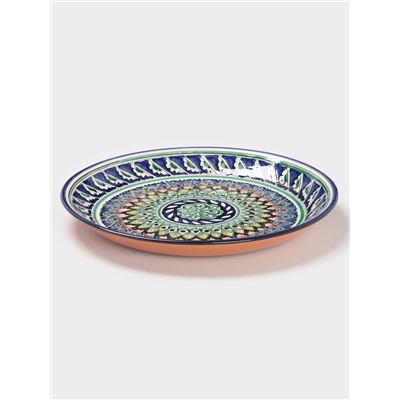 Ляган узбекский Риштанская Керамика «Орнамент», d=36 см, синий