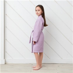 Халат вафельный детский Крошка Я «Boho» размер 30 (98-104 см) цвет сиреневый, 100% хлопок 290 г/м²