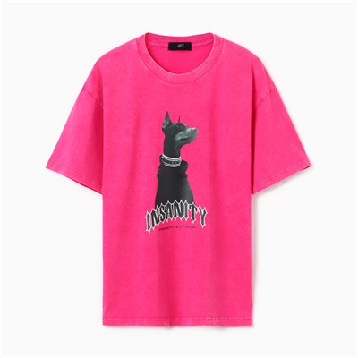 Футболка женская из вареного хлопка MIST Insanity, розовая, размер 42-44