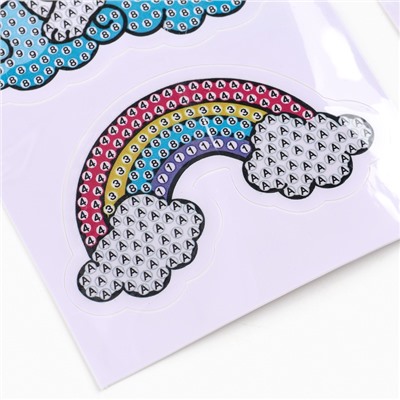 Алмазная мозаика 4в1 для детей. Создание стикеров, магнитов, брелоков и картины «Сказочные Единорожки», набор для творчества