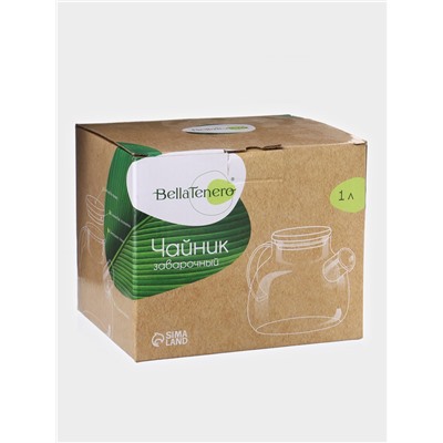 Заварочный чайник BellaTenero «Эко», 1 л, с бамбуковой крышкой, металлический фильтр, стекло