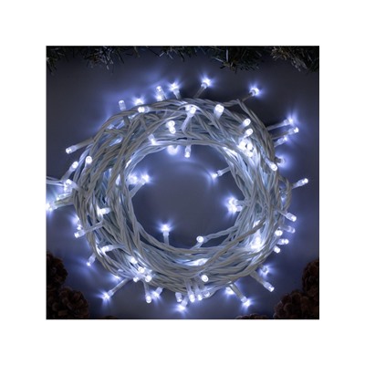 Гирлянда «Нить» 10 м, IP44, белая нить, 100 LED, свечение белое, 8 режимов, 220 В