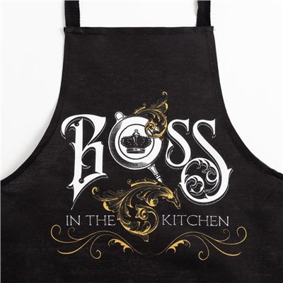 Кухонный набор Boss: фартук 70×60 см, прихватка 20×20 см, полотенце 35×60 см