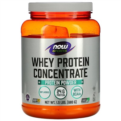 Now Foods, Sports, концентрат сывороточного протеина, без добавок, 680 г (1,5 фунта)