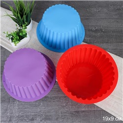 Форма для выпечки Кекс 19х9 см силиконовая круглая / HL-008 /уп 200/ 0,100/
