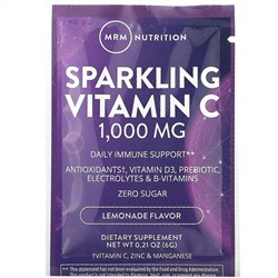 MRM, шипучий витамин C, вкус лимонада, 1000 мг, 30 пакетиков, 6 г (0,21 унции)