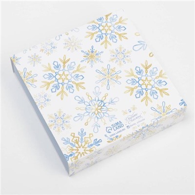 Коробка под 9 конфет с ячейками «Новогодняя» 14.5×14.5×3.5 см