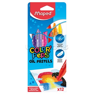 Масляные мелки "Color' peps" картонная коробка, 12 цв.