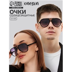 Очки солнцезащитные OneSun, UV 400, линза 5.5×6 см, дужка 14 см, ширина 14 см, чёрные