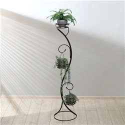 Подставка для цветов, напольная, разборная, на 3 горшка, d=18 см, бронзовая