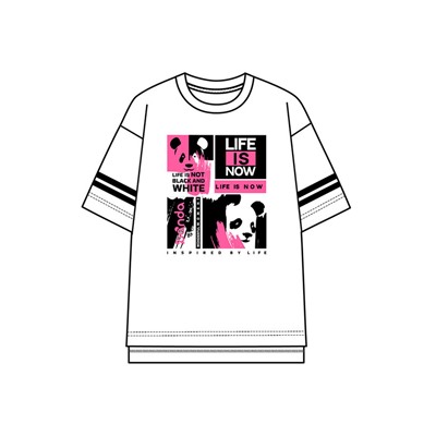 Фуфайка трикотажная для девочек (футболка)