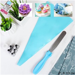 Кондитерские насадки с мешком и шпателем 5 штук малые / T-824 /уп 144/