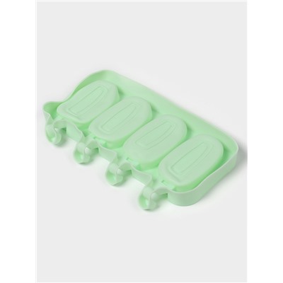 Форма для мороженого «Эскимо классика», силикон, 25.8×14.6×2.6 см, 4 ячейки, МИКС