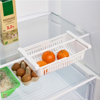 Контейнер раздвижной в холодильник, белый