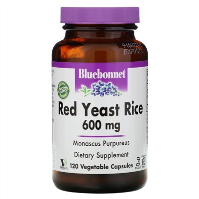 Bluebonnet Nutrition, Red Yeast Rice, 600 mg, 120 Vegetable Capsules