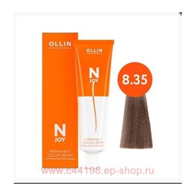 OLLIN "N-JOY" 8/35 - светло-русый золотисто-махагоновый, перманентная крем-краска для волос 100мл