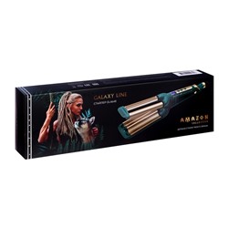 Стайлер Galaxy LINE GL 4648, 80 Вт, керамическое покрытие, d=16 мм, до 230°C, зелёный