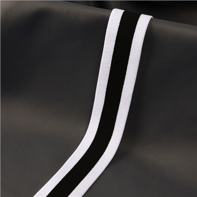 Резинка тканая, мягкая, 40 мм, 4.5±1 м, чёрная, белая