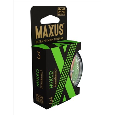 Презервативы в пластиковом кейсе MAXUS AIR Mixed - 3 шт.