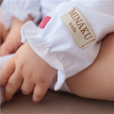 Боди детское с рюшами MINAKU, рост 80-86 см, молочное