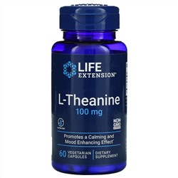 Life Extension, L-теанин, 100 мг, 60 растительных капсул