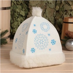 Шапка для бани и сауны «Снегурочка», фетр, белая, «Добропаровъ»