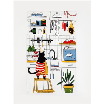 Набор кухонных полотенец «Доляна» Happiness, 35×60 см - 4 шт., 100% хлопок