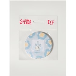 Зеркало складное «Нежность», d=7.5 см, с увеличением х2, голубое