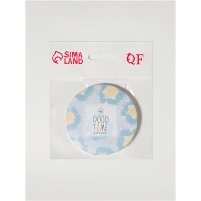 Зеркало складное «Нежность», d=7.5 см, с увеличением х2, голубое