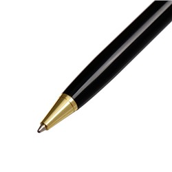 Ручка подарочная шариковая Calligrata New, в кожзам футляре, поворотная, корпус чёрный с золотым
