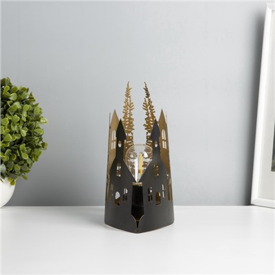 Фигурка светящаяся RISALUX «Вечерний город», LED-ночник, 3×ААА, чёрный, 10.8×19.5×20 см