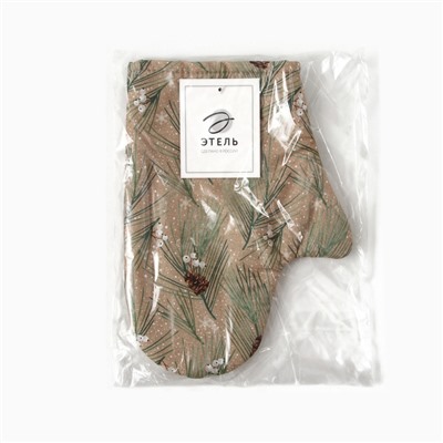 Варежка-прихватка новогодняя "Spruce branches" 20х28см, 100% хлопок, саржа 190 гр/м2, ватин 250г/м2