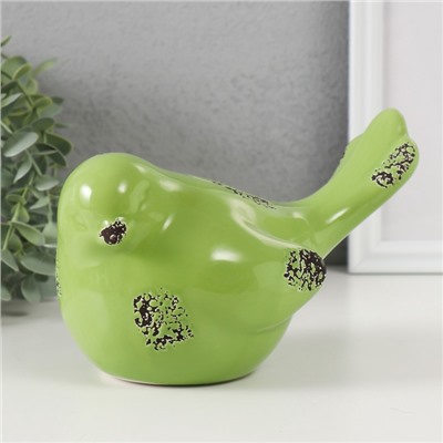 Копилка для денег «Зелёный воробышек», керамика, 18.8 11.9×13 см