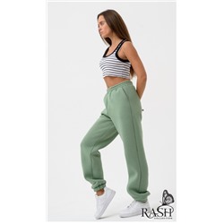 Джоггеры с начесом оливка