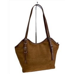 Женская сумка из искусственной замши, цвет коричнево-рыжий