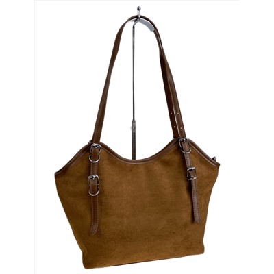 Женская сумка из искусственной замши, цвет коричнево-рыжий