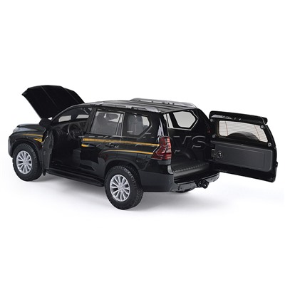 Машина металл Toyota Land Cruiser Prado, 20 см, (свет-звук, двери, капот) в коробке