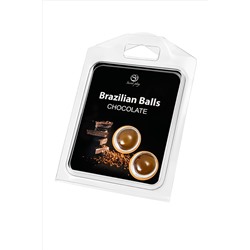 Набор из 2 шариков с массажным маслом Brazilian Balls с ароматом шоколада