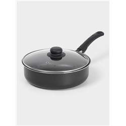 Сотейник Promo, 2.8 л, d=24 см, стеклянная крышка, антипригарное покрытие, алюминий, чёрный