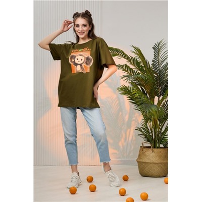 Футболка 8374 Чебурашка (Хаки)