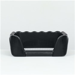 Туалет для собак с высокими бортами и съемной сеткой 43×43×15 см, чёрный